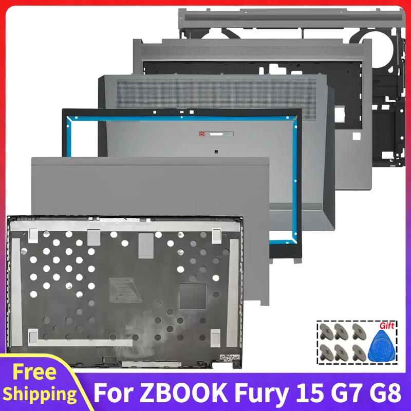 Pour Zbook Fury 15 G7 Fury 15 G8 : Nouveau kit de remplacement d'écran, capot arrière, châssis supérieur, cadre avant, repose-poignets, châssis inférieur, couvercle arrière d'écran LCD pour ordinateur portable