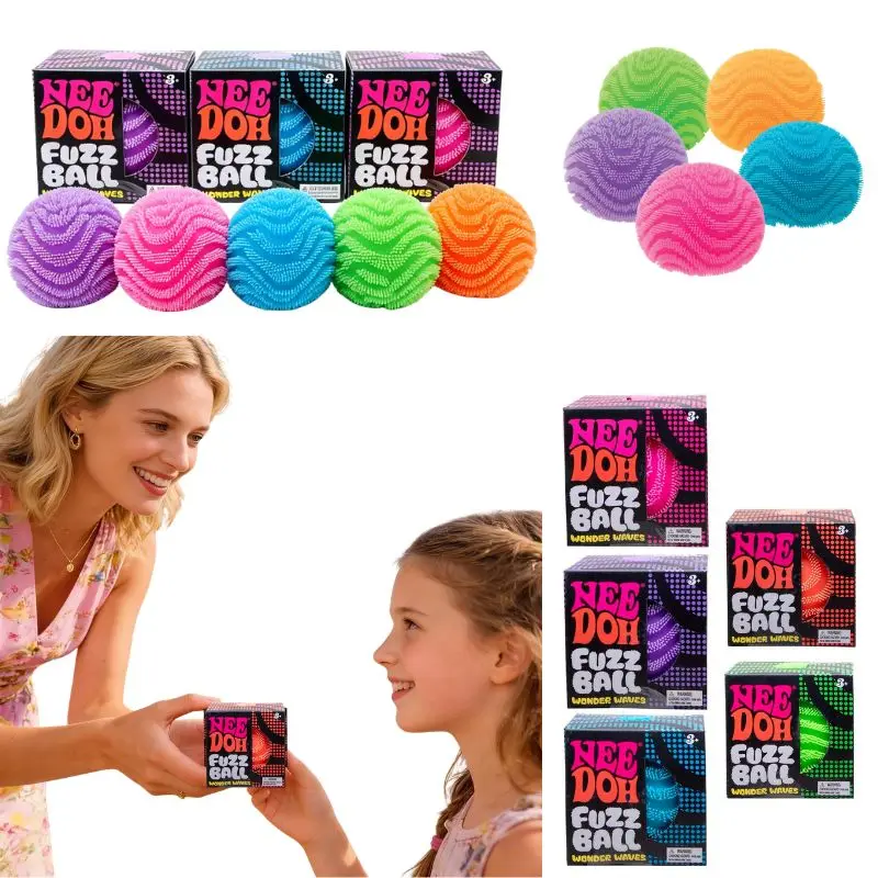 

Nee Doh Fuzz Ball Squishy Squeeze Blind Box Toy Stress Relief Fidget Toy Portable Anxiety Relief Decorative Gifts
