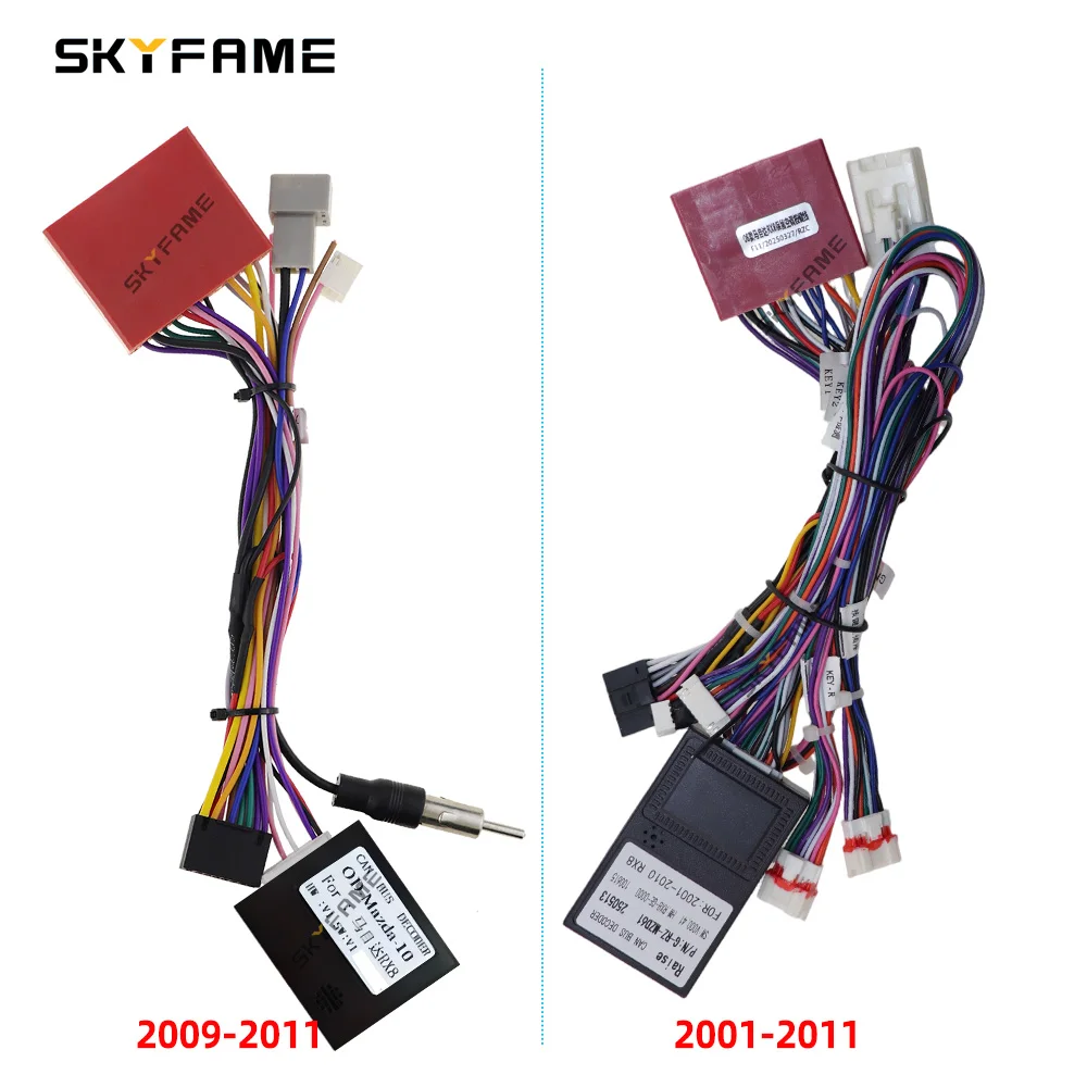 SKYFAME Auto 16pin Kabelbaum Adapter Canbus Box Decoder Android Radio Power Kabel Für Mazda RX8