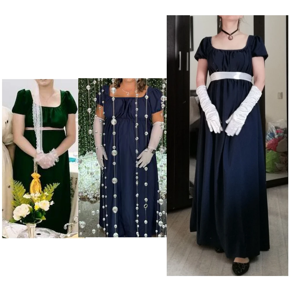 Abito da donna Regency abito Vintage a maniche corte vittoriano abito impero