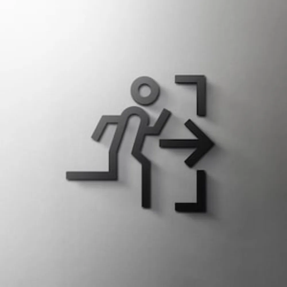 3mm Acrylic Minimal Exit Door Sign - Self Adhesive 3D Toilet Sign for Restroom Salon Modern