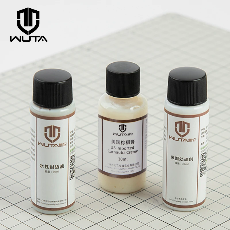 WUTA 1x30ml Skórzane wykończenie krawędzi Gumy Tokonole Garbowane roślinnie Skórzane powłoki uszczelniające Carnauba Creme Ochronne wykończenie woskowe