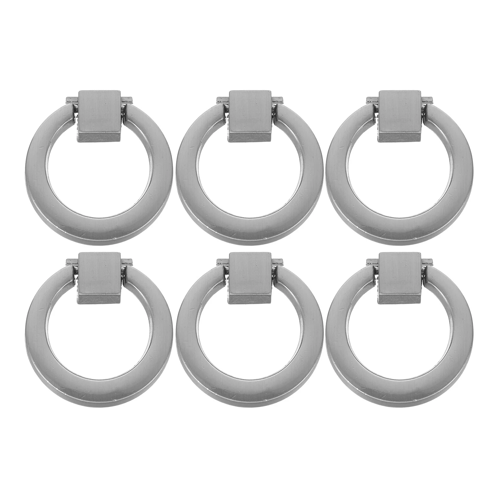 

6Pcs Round Cabinet Ring Knobs Mini Drawer Handles Single Hole Furniture Hardware for Cabinets Drawers Dresser Cupboard