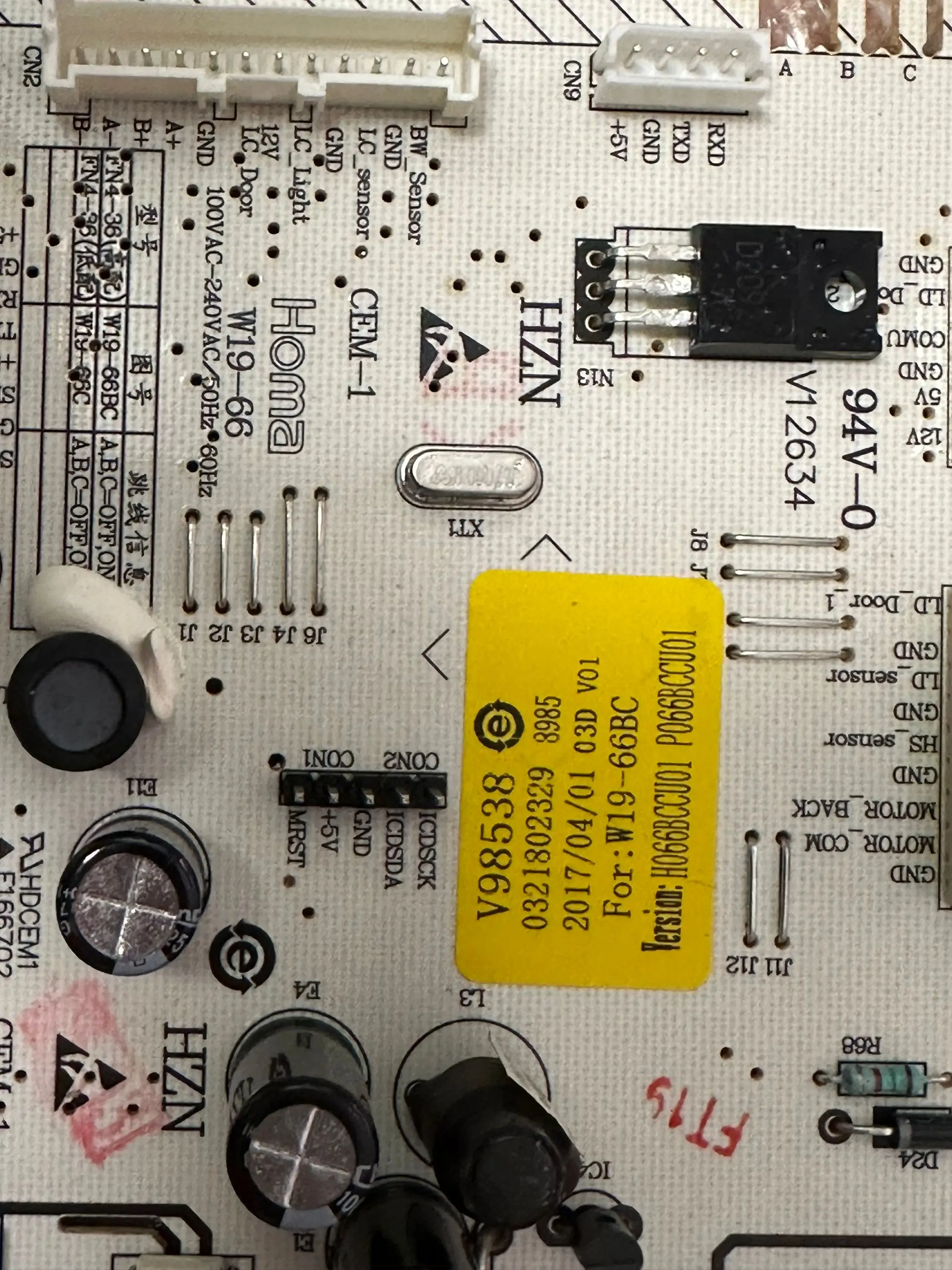 제어 보드 V98538 0321802329 W19-66BC W19-66