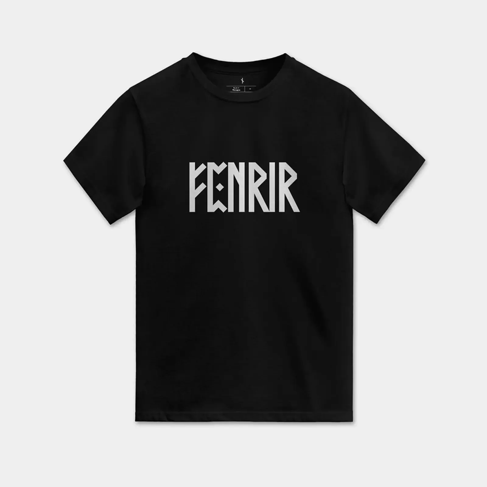 Men's Black Fenrir T Shirt Norse Runic Viking Minimalist Streetwear vintage Washed fashion streetwear Soft Stylish