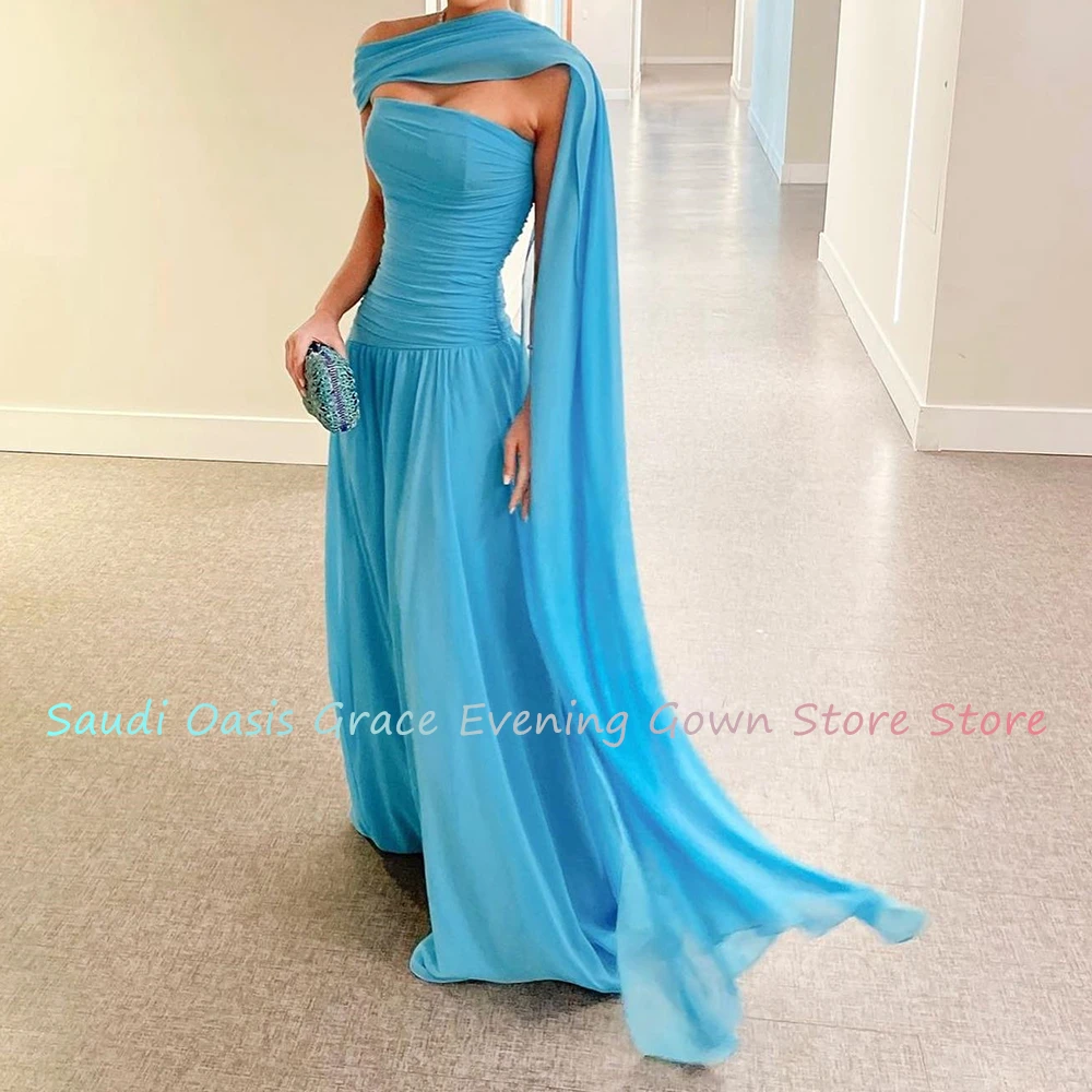 Temperament Ribbons Organza A-Line Evening Dress High Quality Floor Length Strapless فساتين سهره نسائيه فخمة Saudi Arabia 2024 image 3