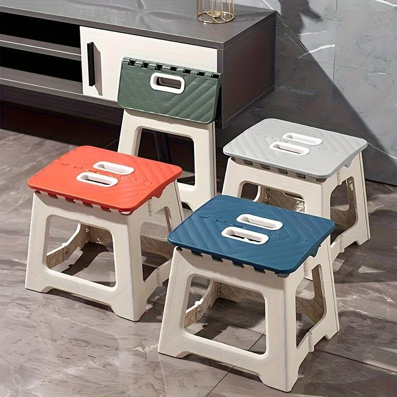 9” Folding Step Stool, 300lbs Capacity, Anti-Slip, with Handle, Portable for Home, Bathroom, Outdoor Use, Black