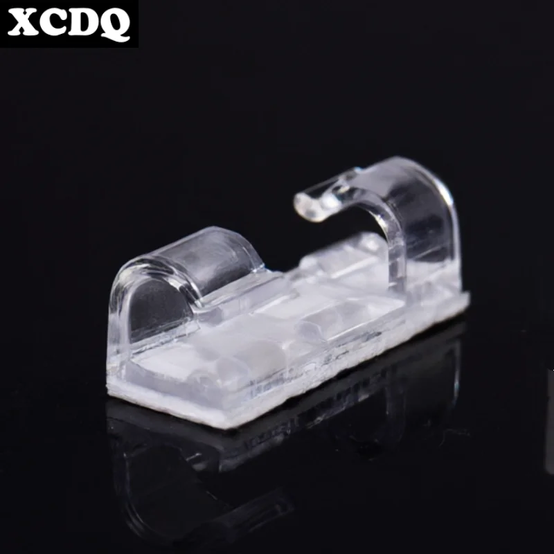 50/100pcs Adhesive Transparent Cable Clips Self-Adhesive Wire Holder for Desk Wall Hidden Cord Organizer Management Clamp