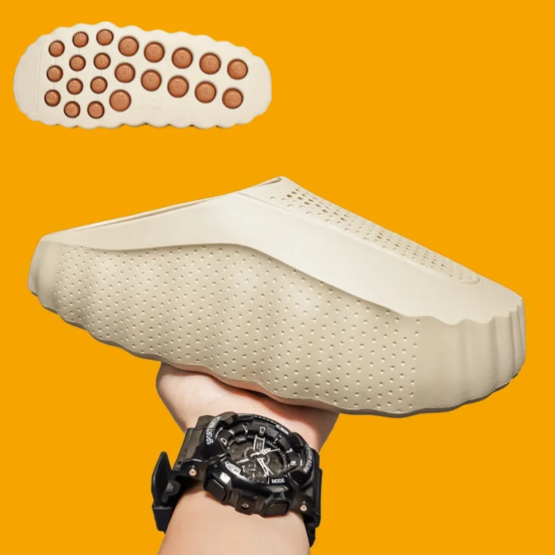 Modische Sommer-Herrenpantoffeln Atmungsaktive Outdoor-Paar-Strandsandalen Leichte Damen-Halbpantoffeln für Drinnen und Zuhause