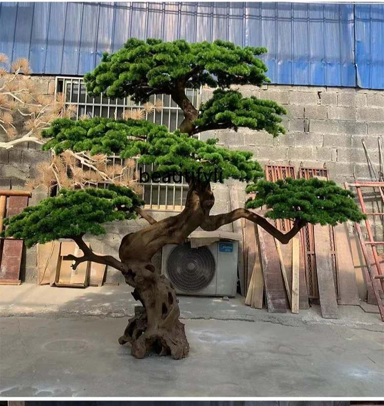 

newWelcome pine simulated tree large fake tree new Chinese landscaping outdoor hotel ornaments green plantsss 7304