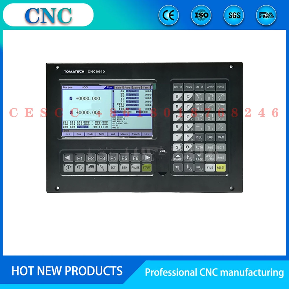 CNC lathe controller kit 9640/Cnc9650 replaces Cnc4640 with the latest Cpu and large memory (512mb)