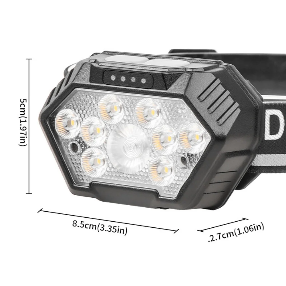 Motion Sensor Headlamp Rechargeable 2PCS Waterproof Head Lamp LED Front Head Light Camping Fishing Portable Flashlight Headlight
