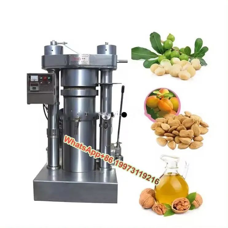 Prensa de aceite hidráulico, semilla de pera espinosa, nuez, almendra, nuez de macadamia, cacao, aguacate, coco, oliva, máquina hidráulica de prensa de aceite frío