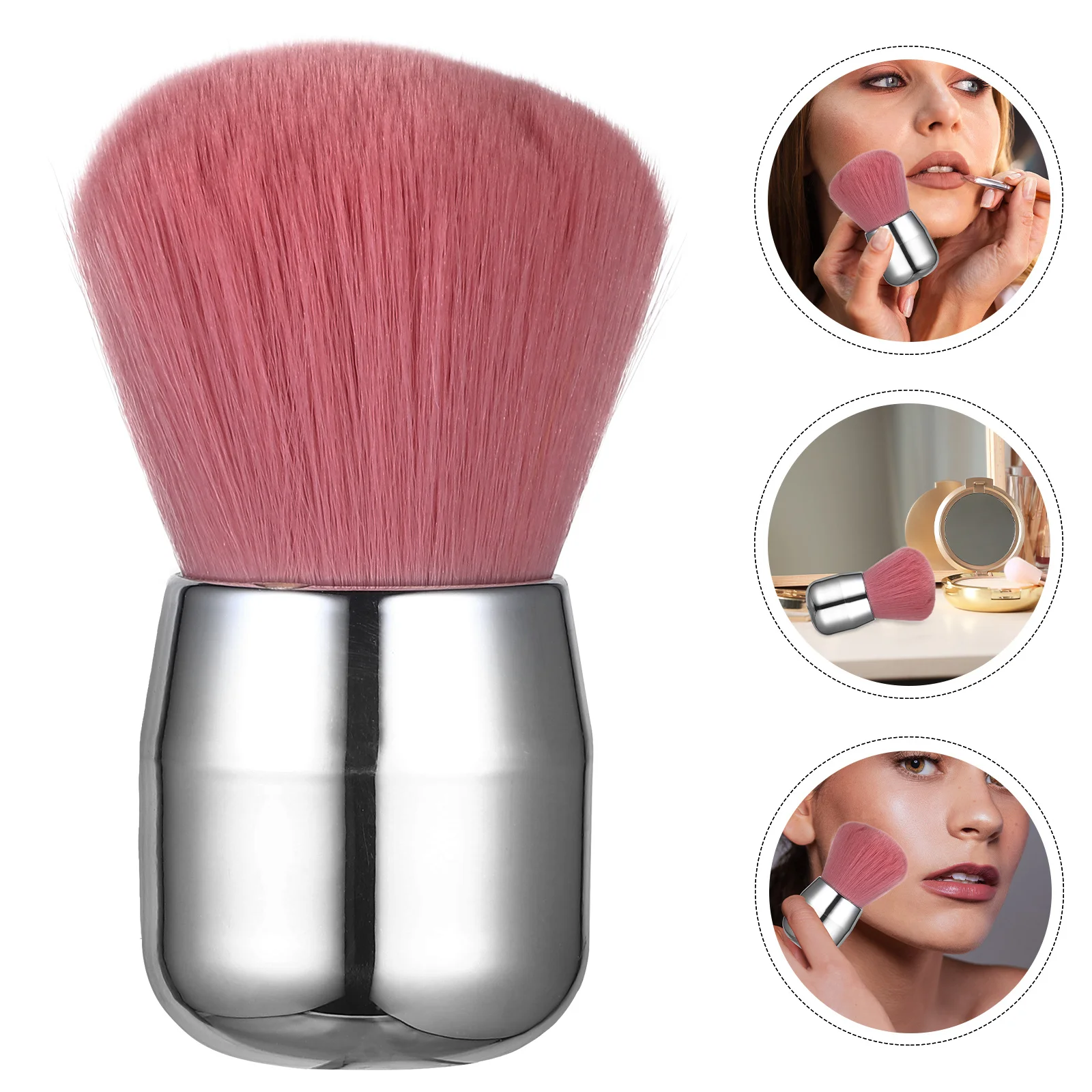 

Portable Powder Brush Mushroom Head Makeup Tool Soft Bristles Travel Size Brush for Face Eye Makeup Multi Purpose Gift