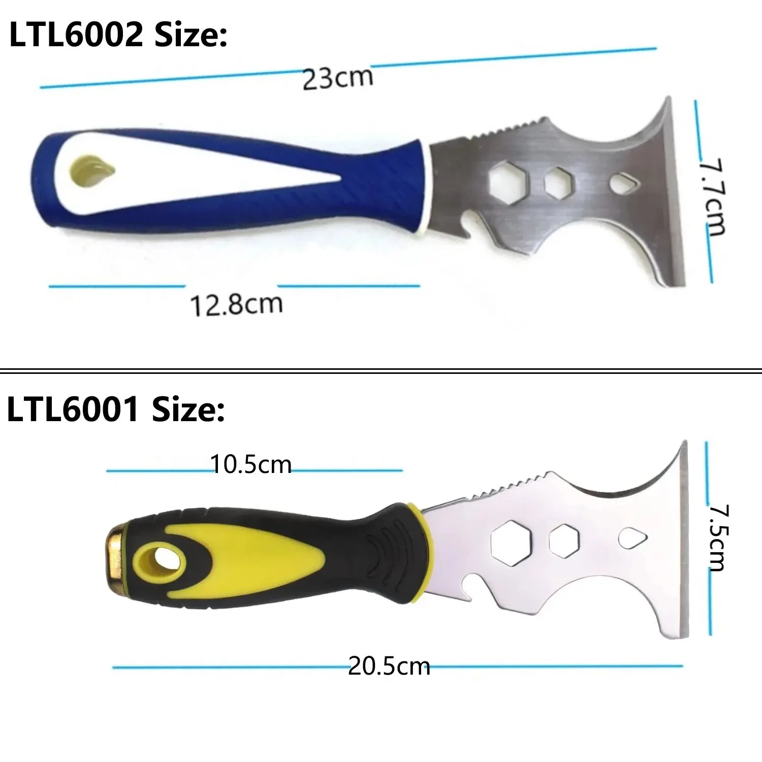 LiTuiLi 15 in 1 Multi Use Putty Knife Stainless Steel Paint Scraper Removal Construction Tool for Wallpaper Can Opener Home DIY