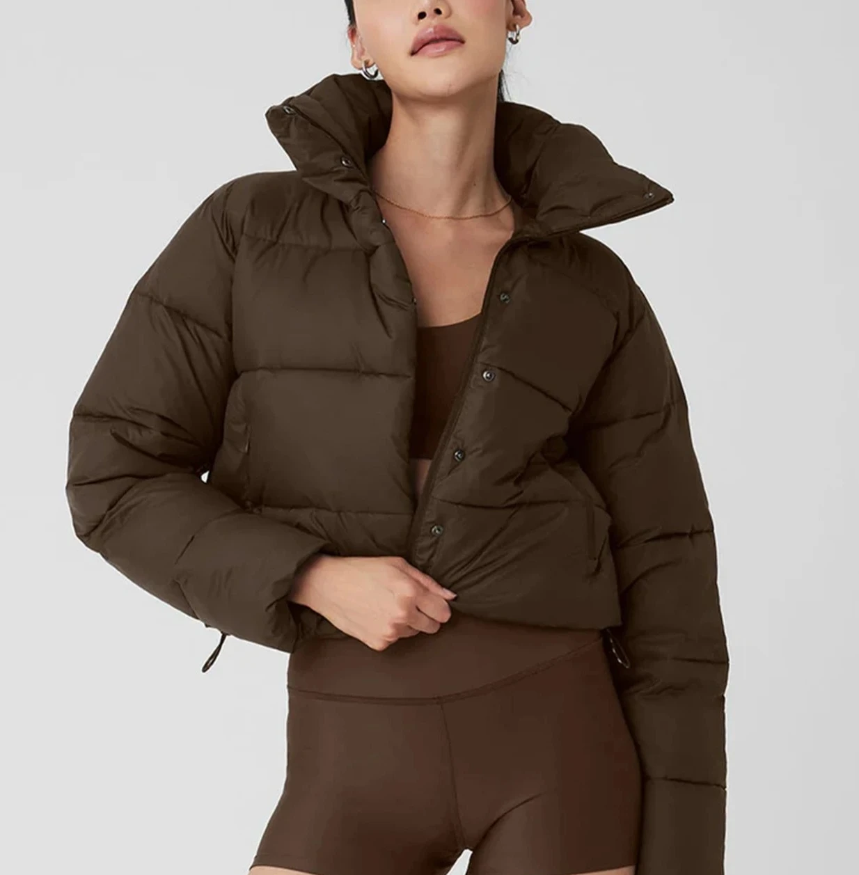 

Women Winter Classic Thicken Warm Cotton-padded Jacket Stand-up Collar Loose Cotton Puffer Short Coat