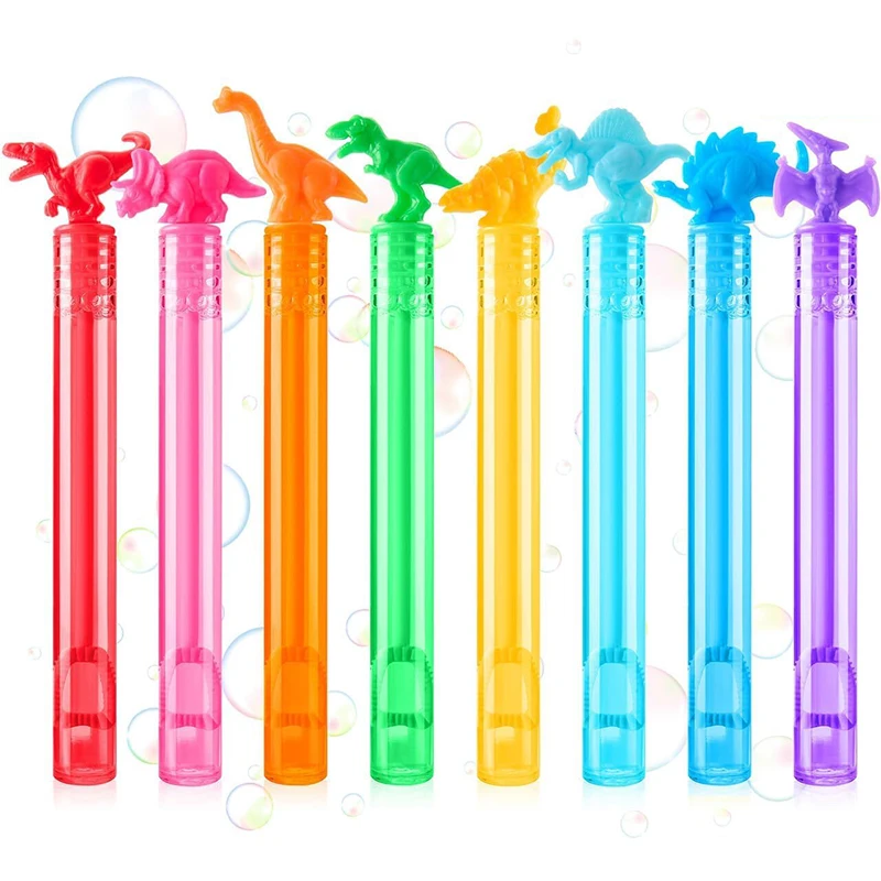 12/24PCS Colorful Dinosaur Bubble Tube Soap Bubble Empty Bottle Toys for Kids Birthday Party Favors Guest Gifts Goodie Fillers