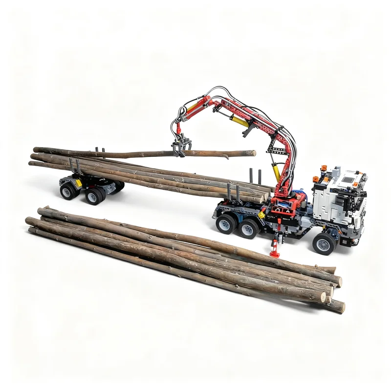 2926pcs MOC Langholzlaster Long Timber Truck Technical Vehicle Engineering Model Building Blocks Advanced Build Pack Toy Gift