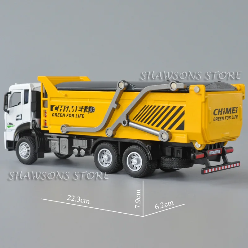 1:43 Scale Diecast Engineering Vehicle Model Toy Tipper Dump Truck Miniature Replica Pull Back With Sound & Light