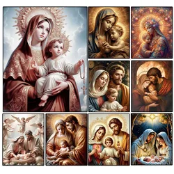 Diamond Painting Art DIY Mary and Jesus Diamond Mosaic 5D Square Round Rhinestone Cross Stitch Handmade Mosaic Home Decor Gift