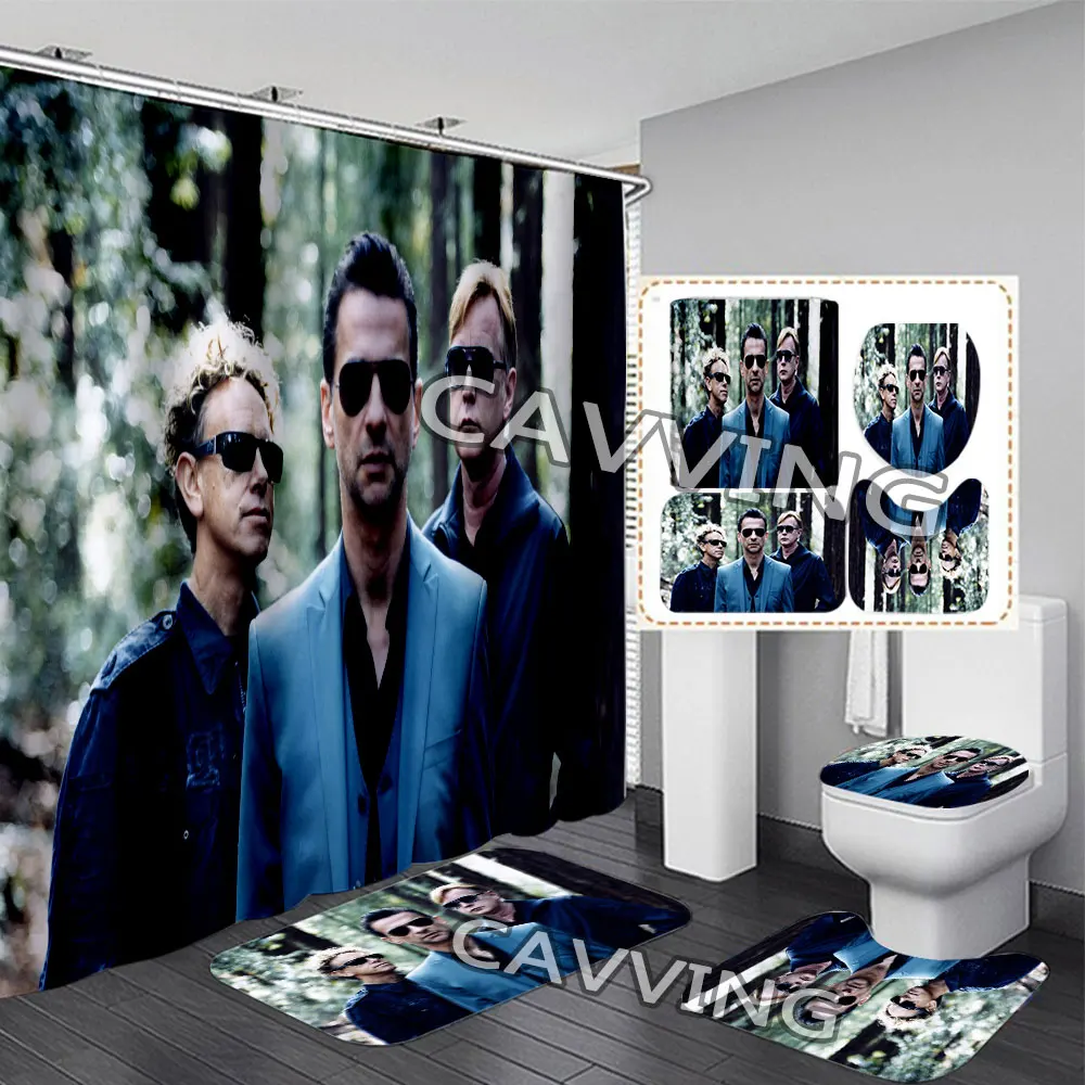 Depeche-Mode  3D Shower Curtains Waterproof Bathroom Curtain Anti-slip Bath Mat Set Toilet Rugs Carpet  Home Decor  h02