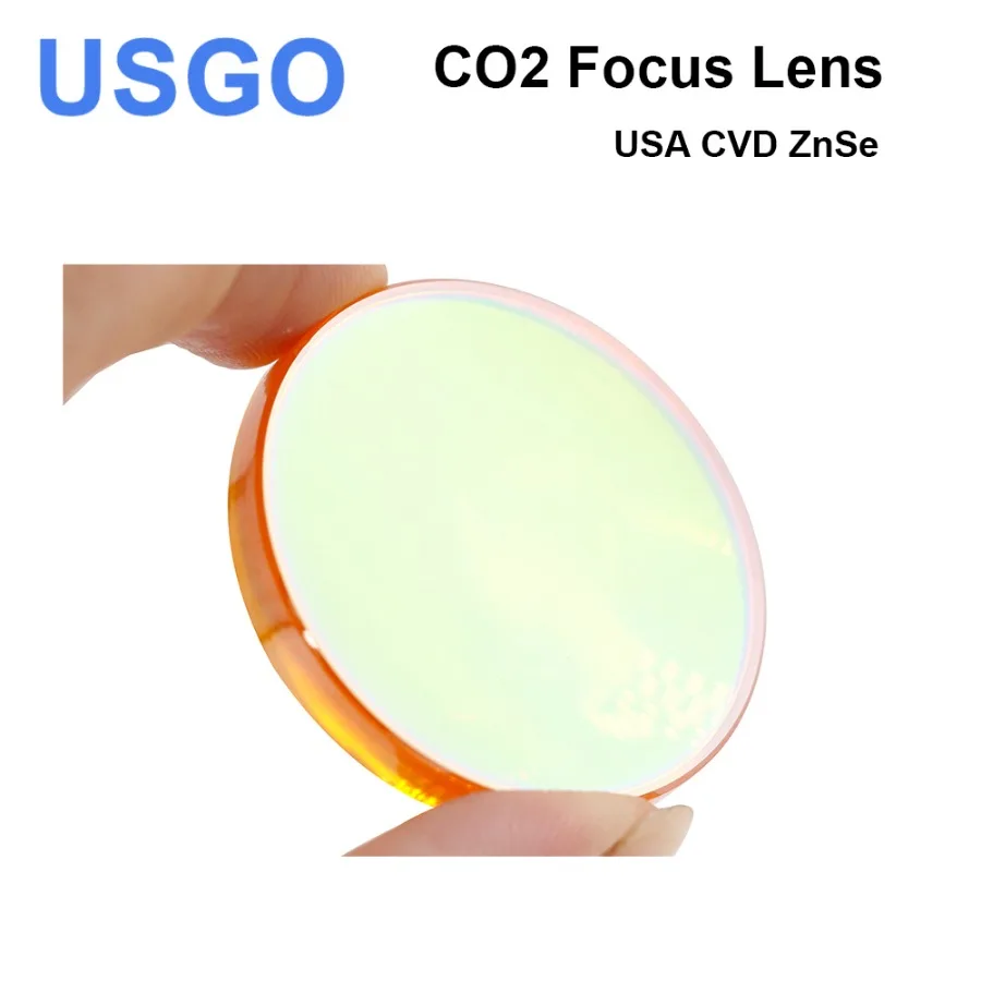 USGO High Quality USA CVD ZnSe Co2 Laser Lens DIA 12 15 18 19.05 20 FL 38.1 50.8 63.5 76.2 101.6 127mm Focus Length