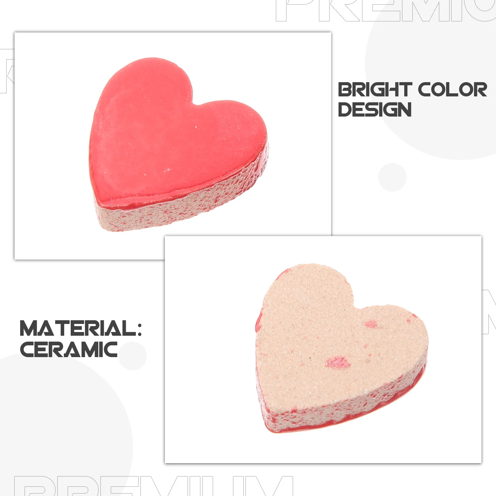 

1 Set Of Heart-Shaped Ceramic Mosaic Tiles Smooth Flat Back For Diy Crafts Assorted For Craft Projects Jewelry Art