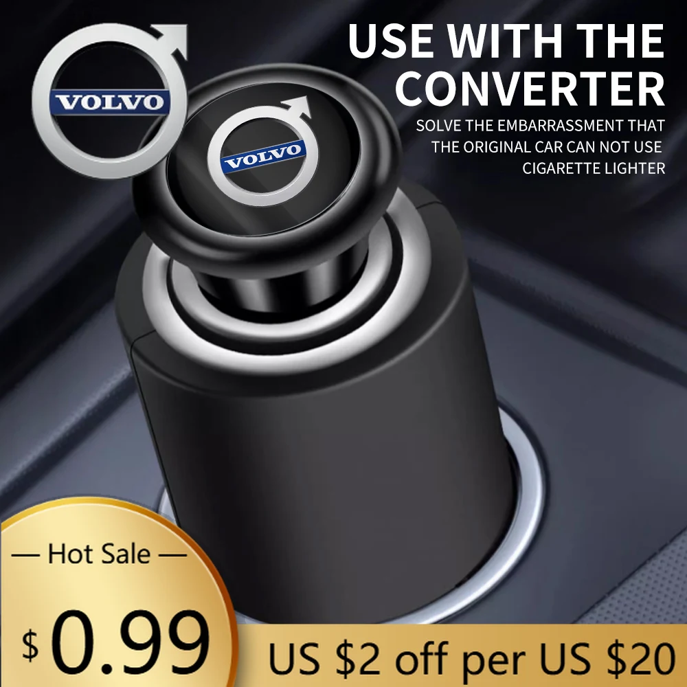 

Крышки ступицы Портативный адаптер прикуривателя для Volvo T6 S40 S60 S90 XC40 XC60 XC90 V40 V50 V60 V90 T6 AWD C30 C70 S80 V70