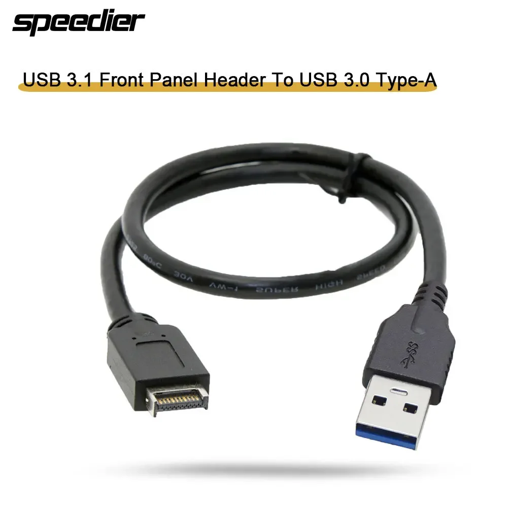 50cm Desktop Motherboard Cables USB 3.1 Front Panel Header To USB 3.0 Type-A Male Extension Data Cable