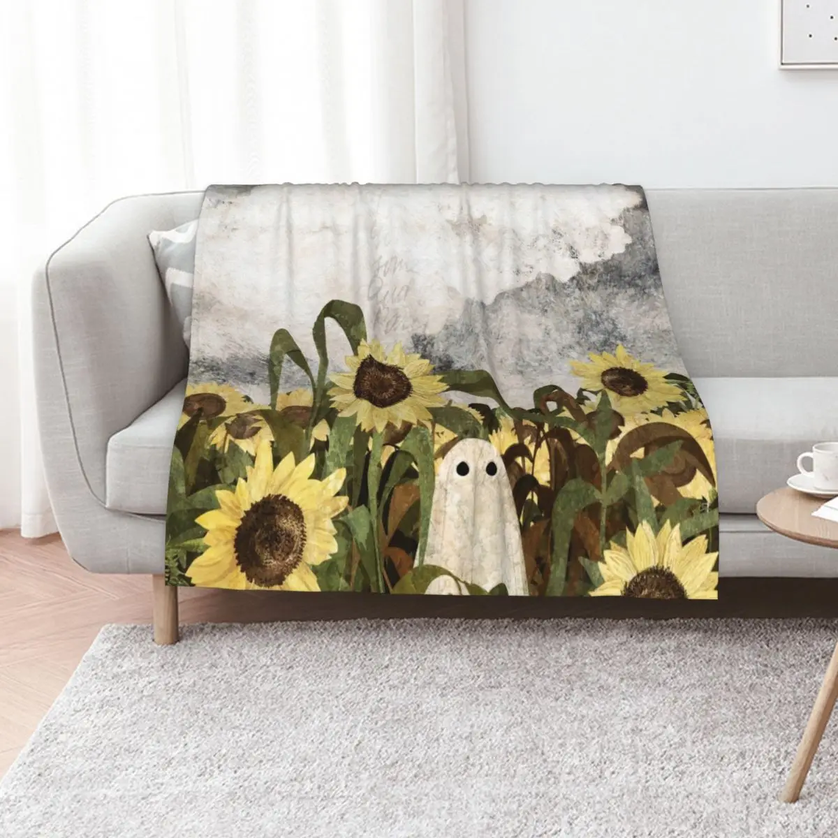 There's A Ghost in the Sunflower Field Again... Throw Blanket Sofa Thermal Personalized Gift manga for babies Blankets