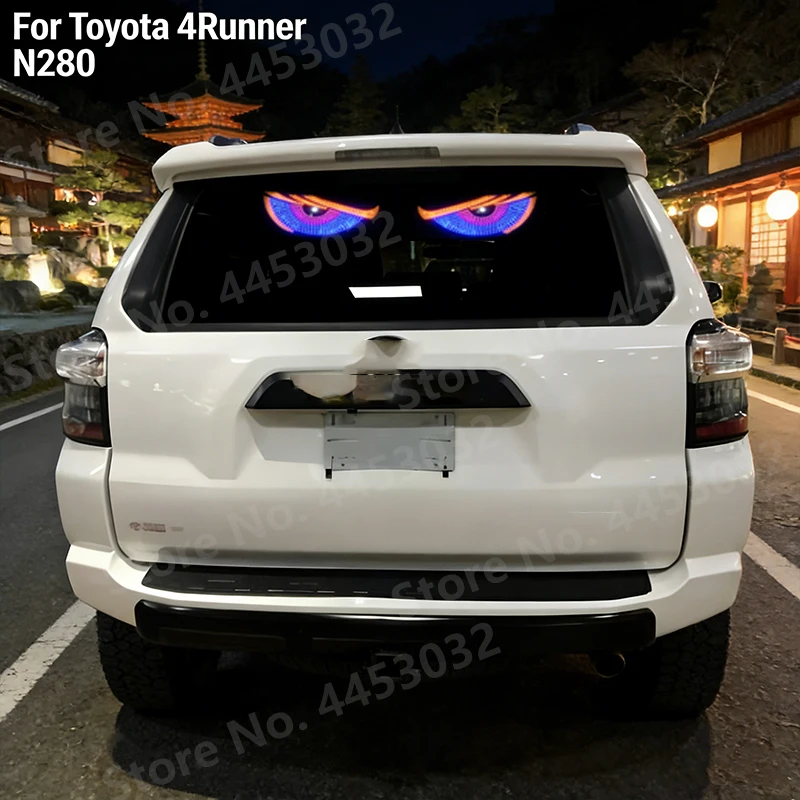 2Pcs Car Devil Eyes Atmosphere Light For Toyota 4Runner N280 USB Creative Rear Window Warning Decor LED Flashing Lamp
