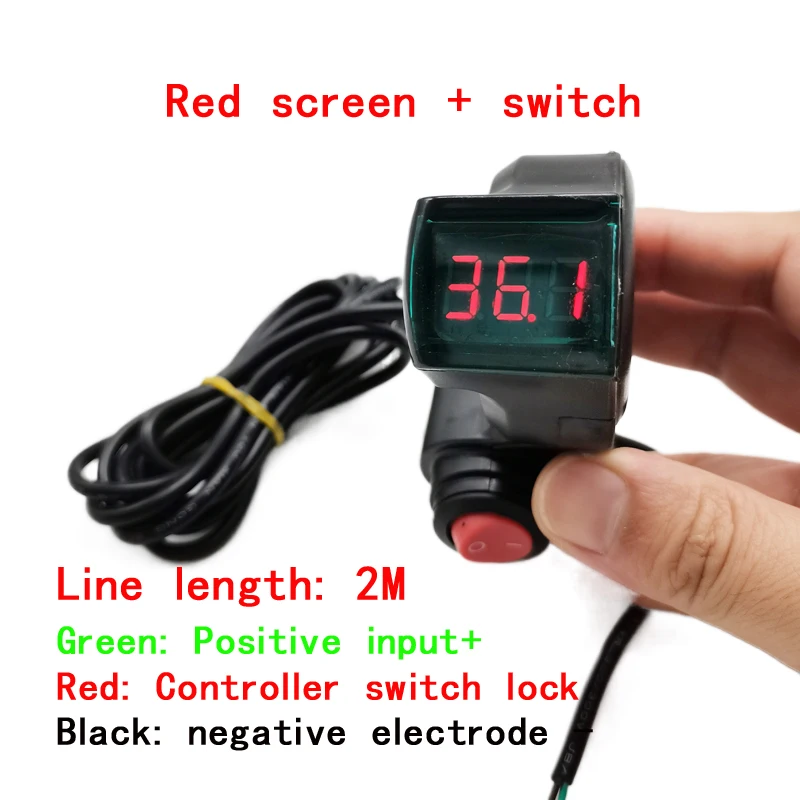 赤青電圧表示親指スロットル電動自転車ガバナスイッチ電動ドアロック電動スクーター 3 速スイッチ