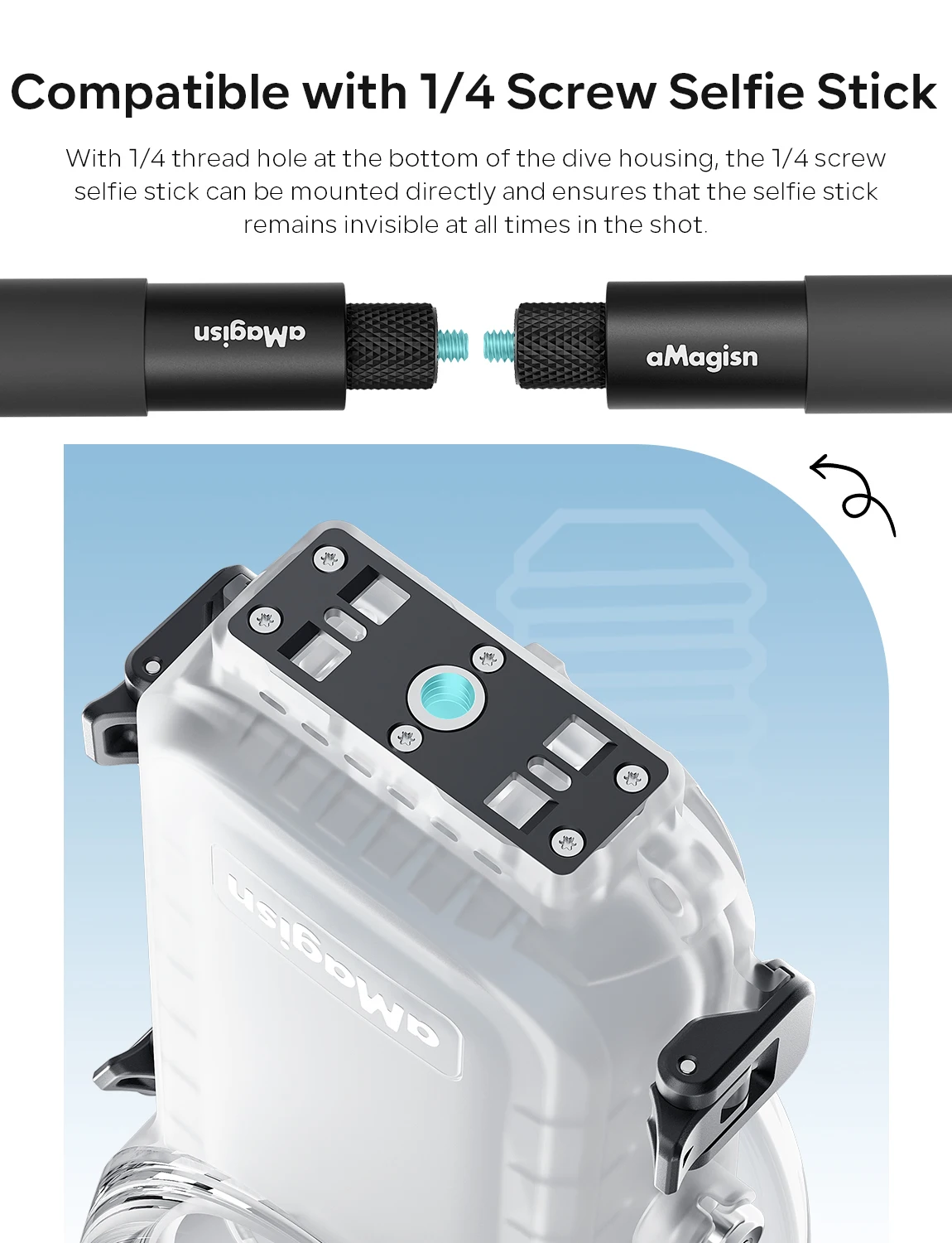 (完売) クイックリリースマウントインビジブルダイビングケース Insta360 X4 アクセサリーアクションカメラ防水ハウジング用