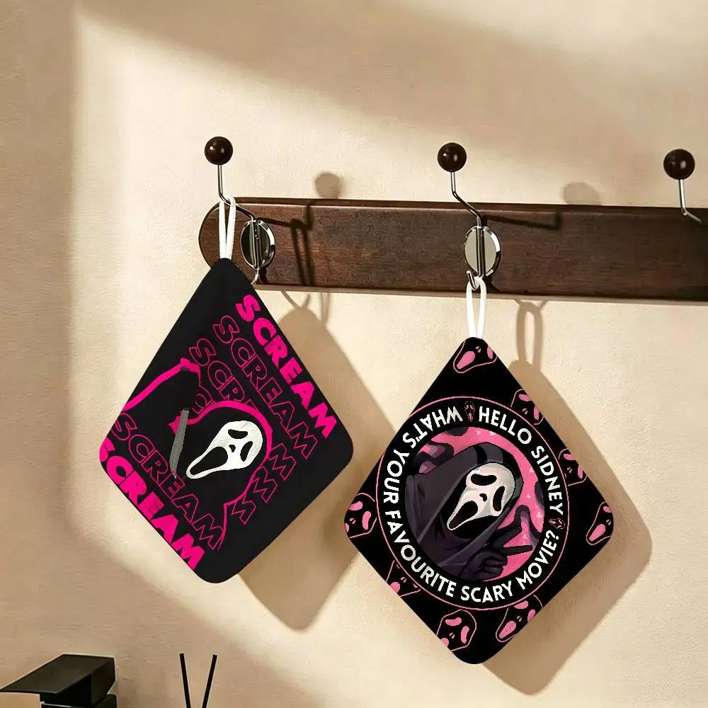 Thriller Horor S-scream Dead Polyester Cotton Daily Towel, Hanging Kitchen Hand Wiping Cloth, Durable for Whole House Use