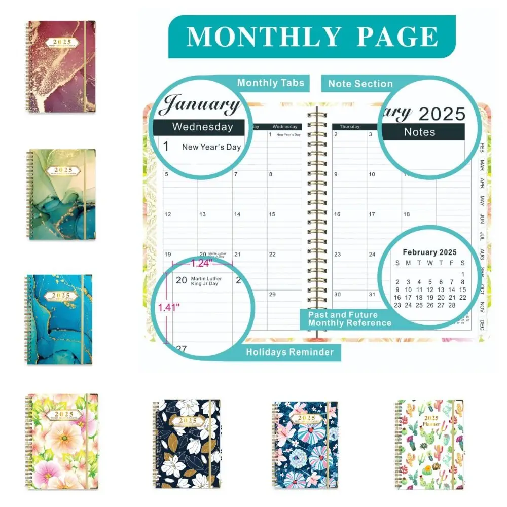 

Thicken 2025 Agenda Planner Notebook Loose-leaf Coil Time Organizer A5 Schedules Notepad Planner Organizer