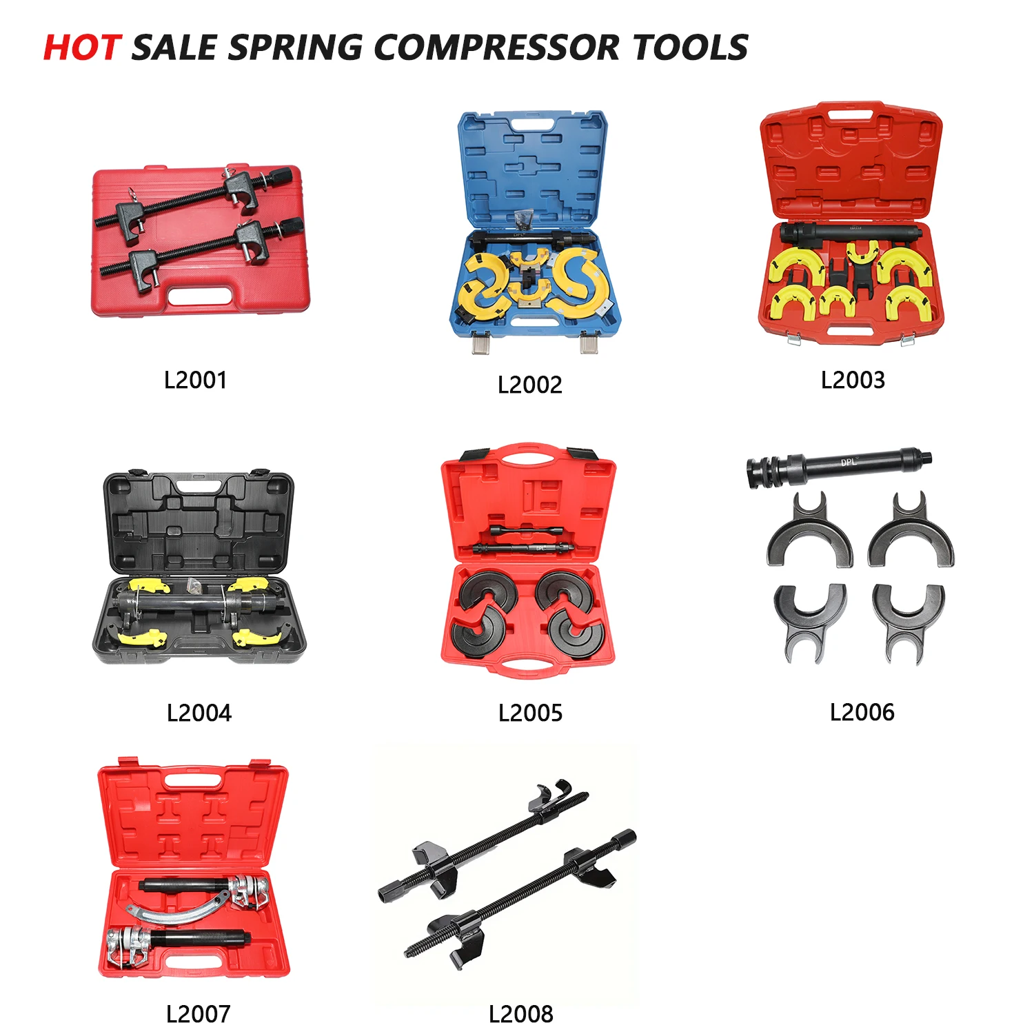 McPherson Strut Spring Compressor Kit Interchangeable Fork Strut Coil Clamp Spring Compressor Coil Extractor Tool Set