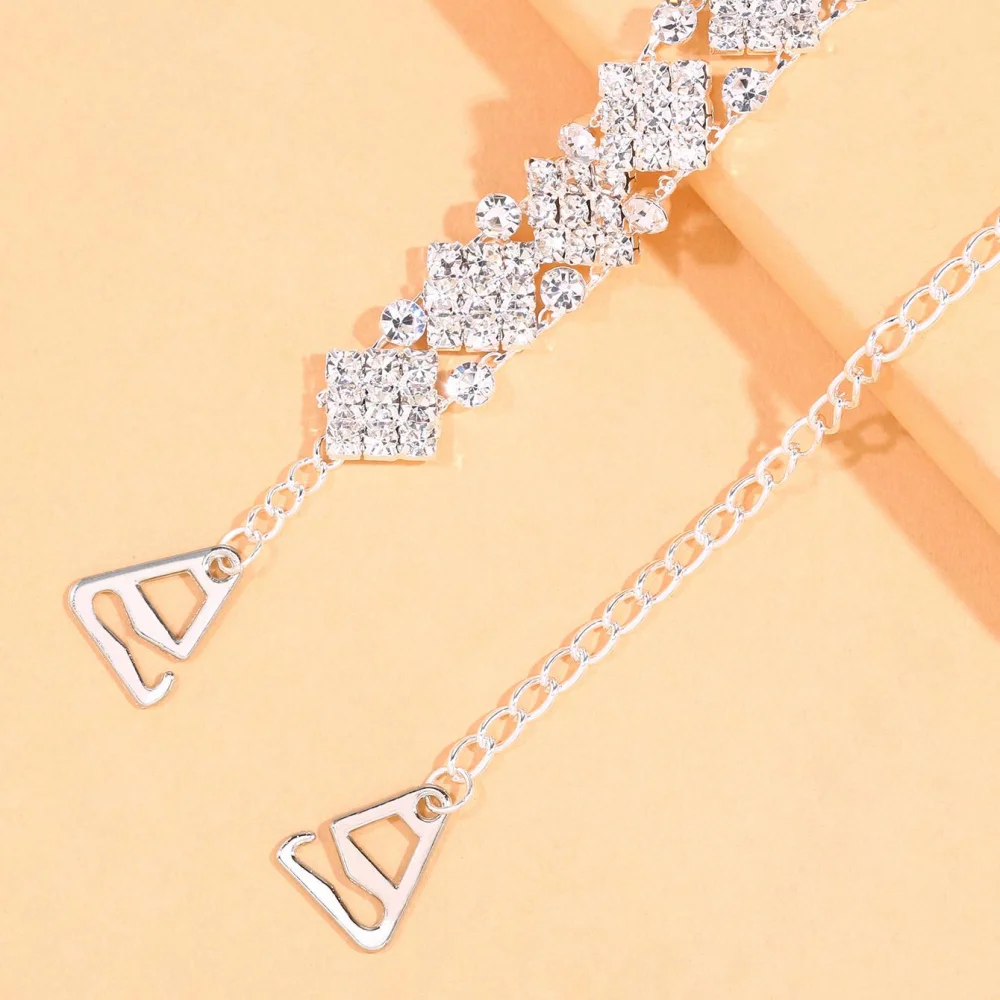 Shiny Crystal Shoulder Strap Bra Chain for Women Wedding Jewelry Rhinestone Shoulder Chain Geometry Body Decor Dress Accessories