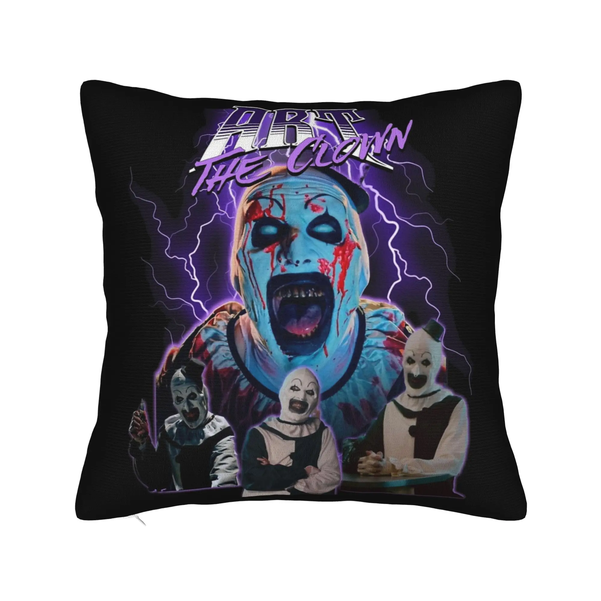 Art The Clown Bootleg Terrifier Pillowcase Printed Fabric Cushion Cover Decoration Throw Pillow Case Cover Home Zippered 40*40cm