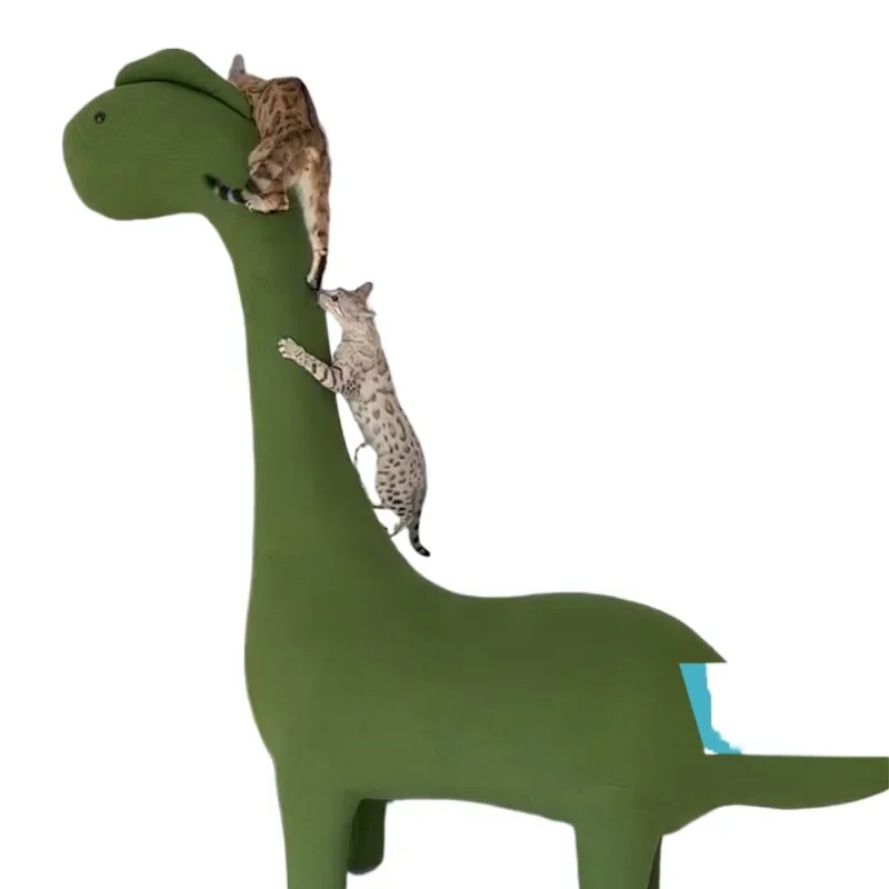 Home decoration dinosaur cat climbing frame, entertainment toy knitting, large climbing column frame