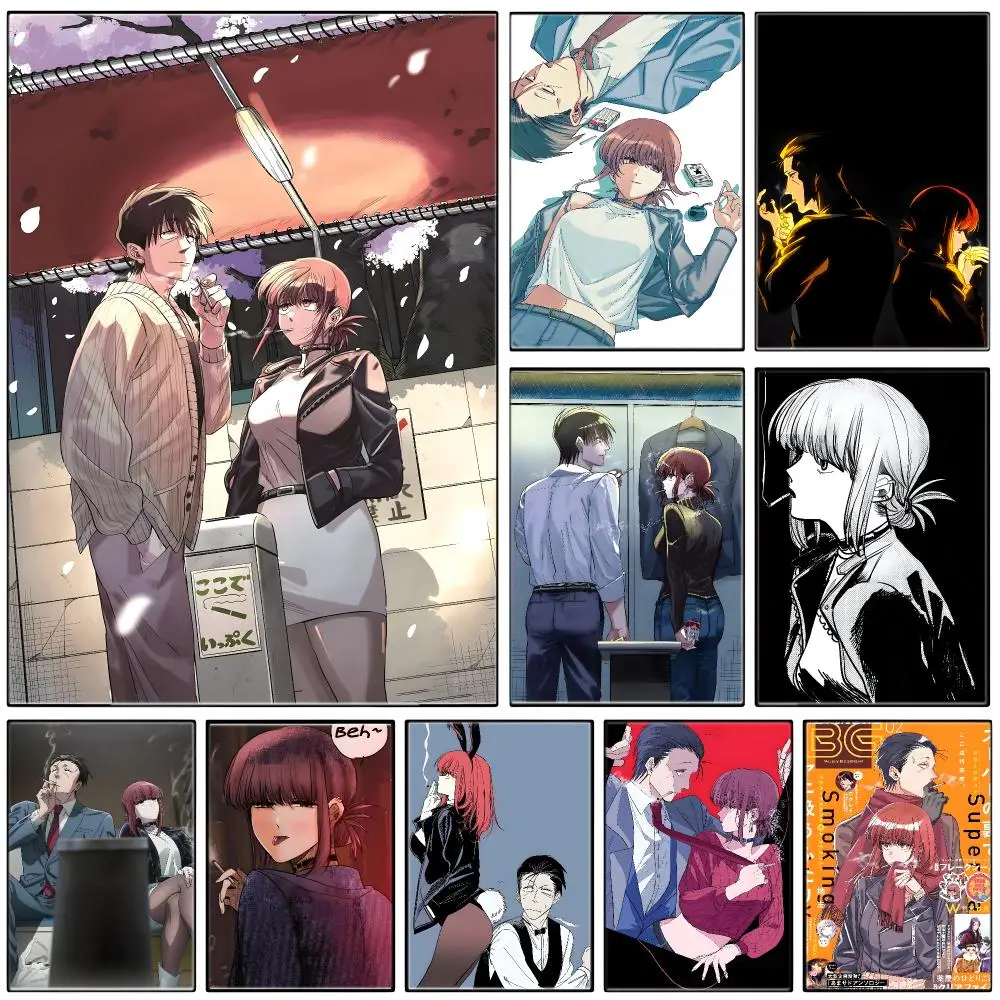 Anime S-Smoking Behind Supermarket with You Poster  Self-adhesive Art Waterproof Paper Sticker Coffee House Bar Room Wall Decor