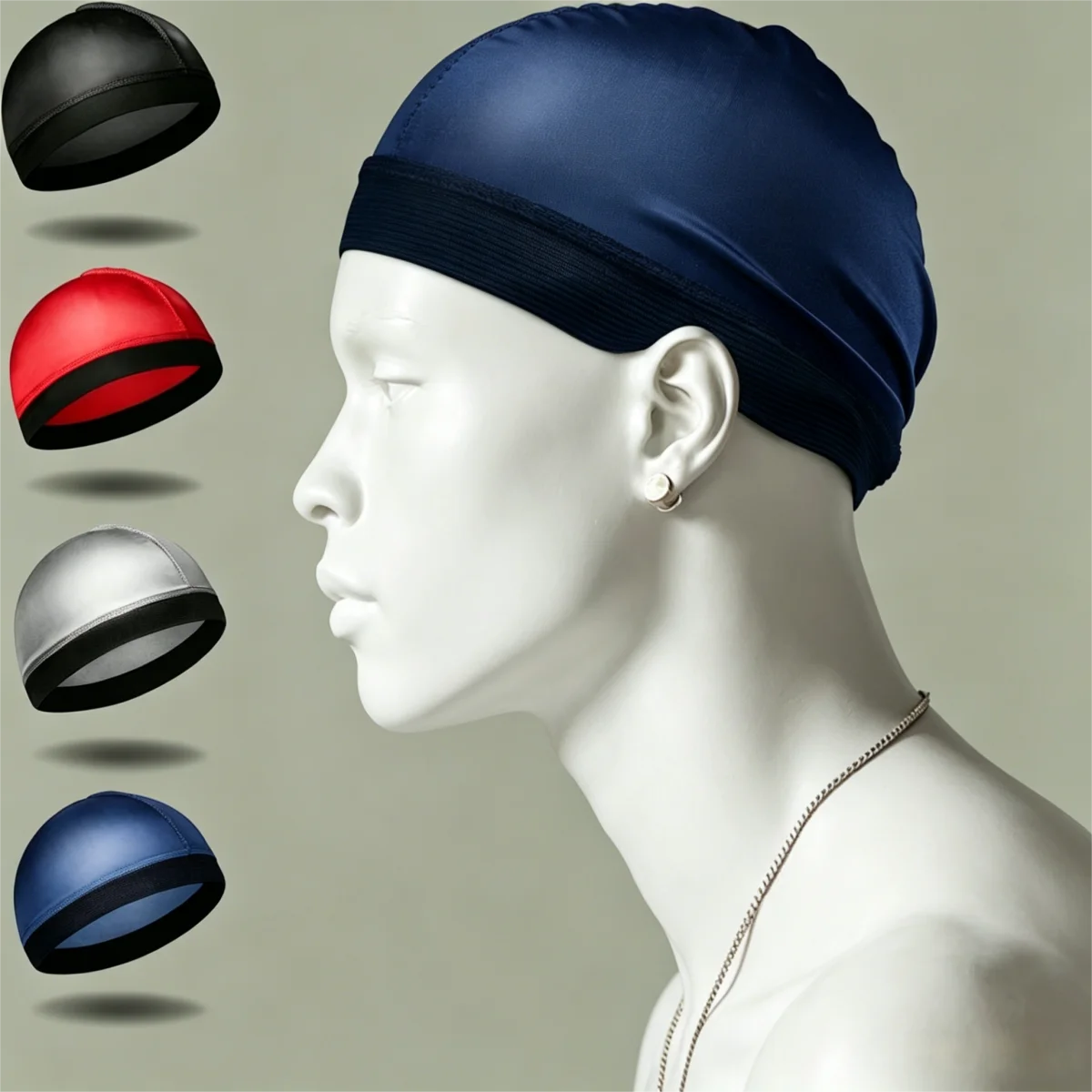 

4 Pack Silky Satin Hair Caps Elastic Silk Stocking Wave Caps Ultra Soft Smooth Breathable Durag High Stretch Non-slip Headwear Comfortable Skin-friendly Hair Accessories for Men Perfect for 360 Waves Hair Styling Indoor Outdoor Daily Casual Wear