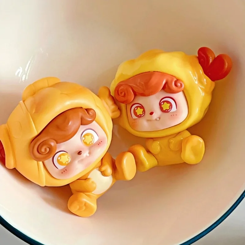 오리지널 Q.Kid Qbao 스트리트 스낵 시리즈 미니 빈 블라인드 박스 컬렉션 데스크탑 장식품 미스터리 박스 귀여운 액션 피규어 장난감 선물