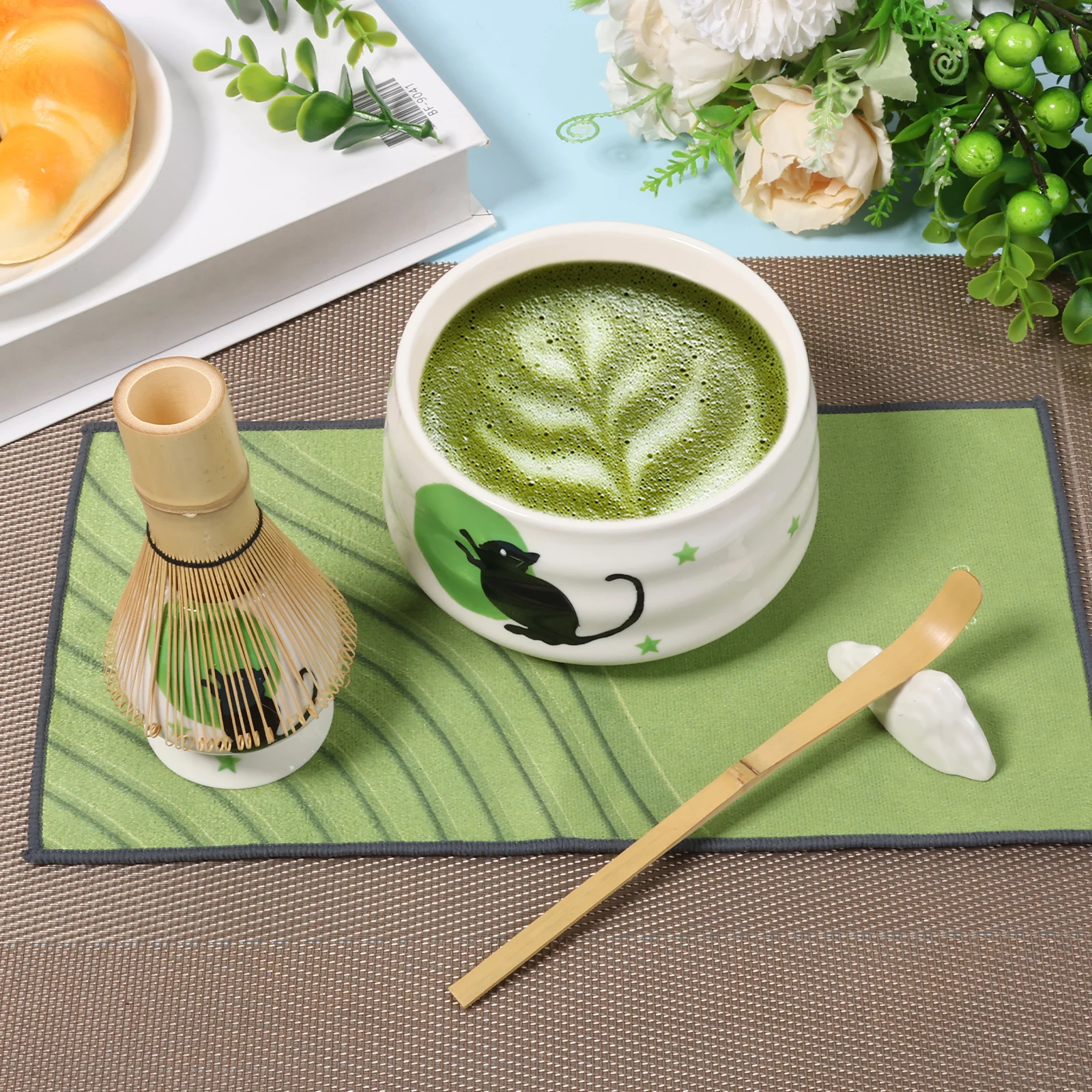 

7Pcs Matcha Whisk Set with All Accessories Ceremonical Matcha Making Kit Hand Painted Fine Craftsmanship Heat Resistant for