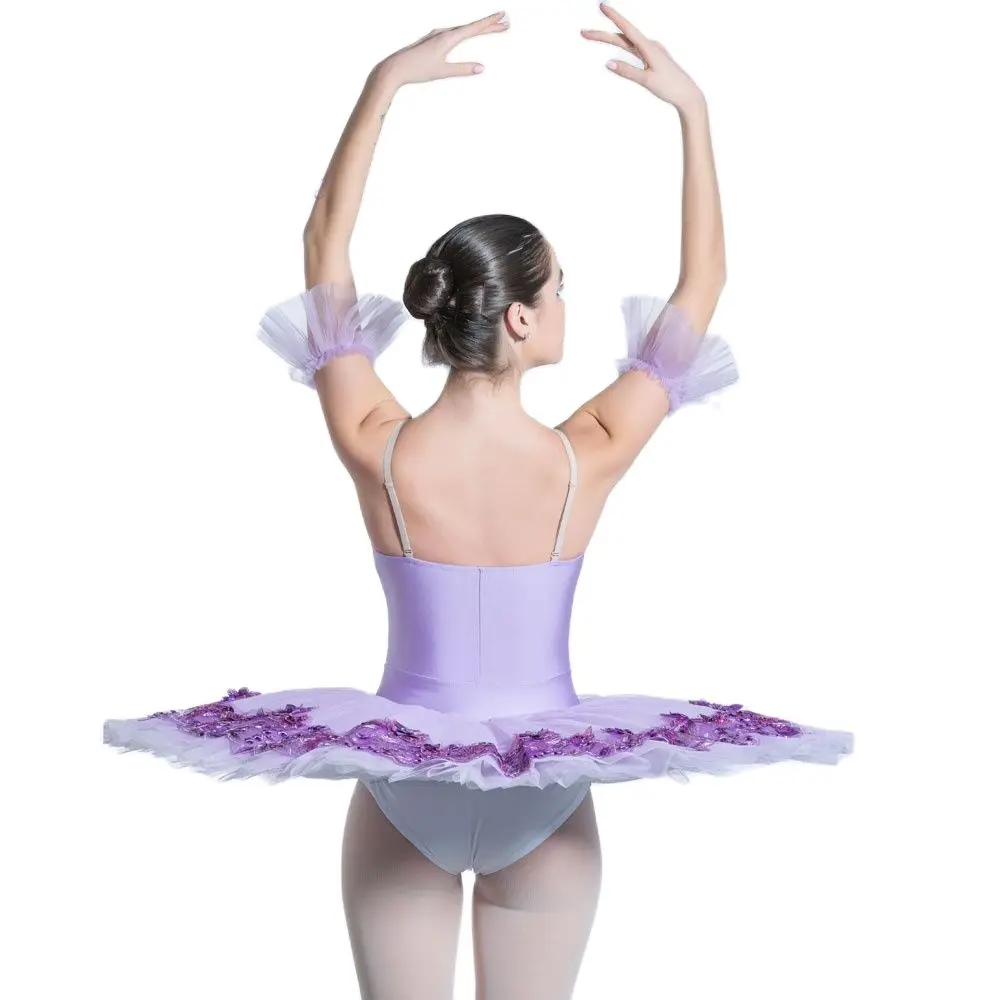 Dance Favourite Ballet Tutus BLL083 Pre-professional Ballet Tutu Lilac Spandex  Bodice with Lilac  Applique Trim Tutu