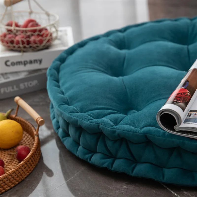 EIFLOY-Nordic Velvet Tatami Floor Pillow, Seat Cushion, Meditation Futon, Soft and Thick, Round, Indoor Outdoor