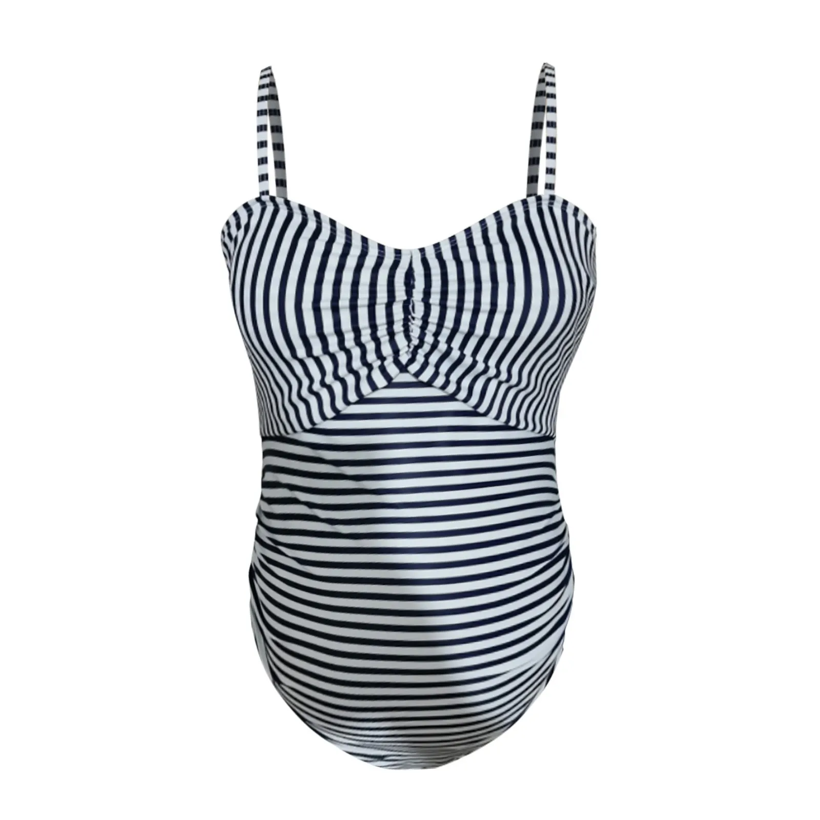 Maillot de bain en nylon rayé pour femmes enceintes, vêtements de plage, vêtements de grossesse dos nu, vêtements de vacances, vêtements d'été chauds