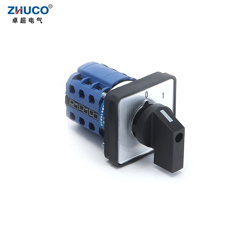 ZHUCO SZW26/LW26-20 20A 660V 3 pôles 12 vis 64X64mm 48X48mm montage sur panneau bouton d'alimentation sélection Cam commutateur rotatif