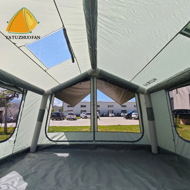

ALuxury Outdoor Beam Tent With Air Pump Oxford Fabric Camping Dome House Plein Column For Outdoor Adventures