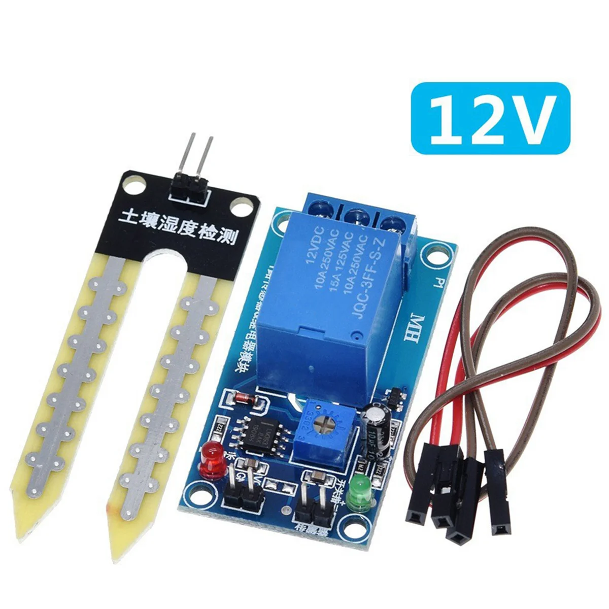 ABKO-DC modul kontrol relai Sensor kelembaban tanah 12V pengairan otomatis sakelar mulai kelembapan