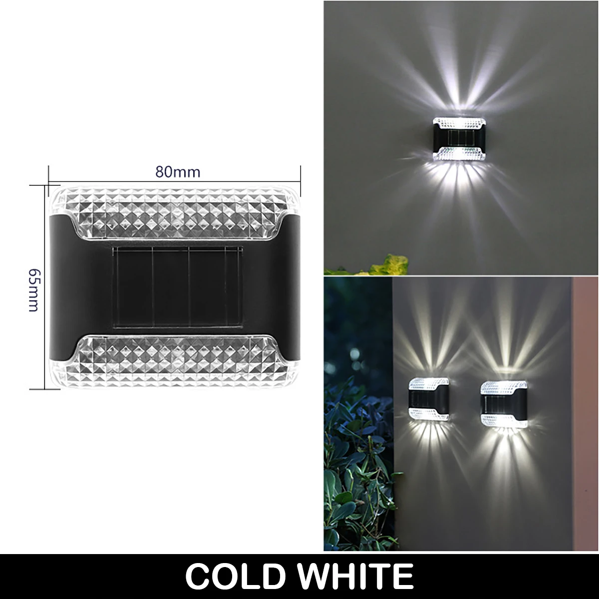 Luces LED solares impermeables para exteriores, lámpara de pared para decoración de jardín, camino y patio